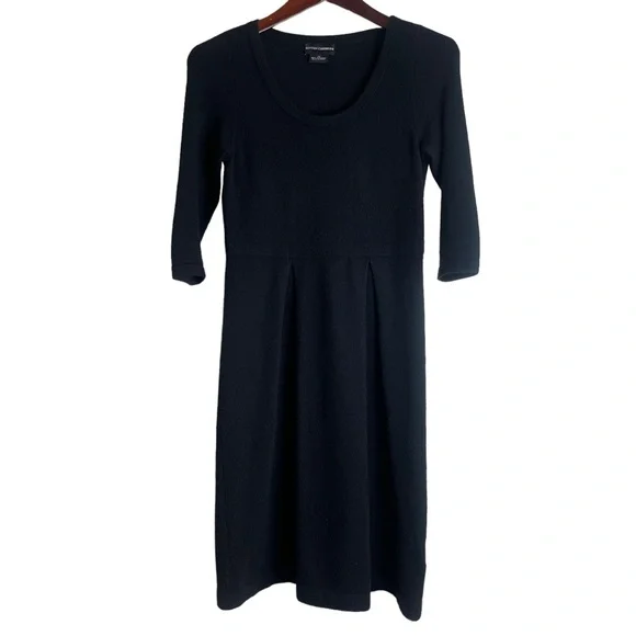 SUTTON STUDIO Womens Black 100% Cashmere Dress Size XS Fit & Flare Cozy  Winter
